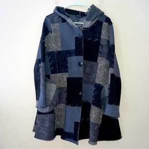 Damee M Women’s Jacket Sweater Abstract Artsy Patchwork Patchwork
